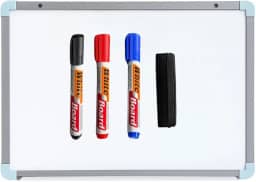Lousa Quadro Branco com Kit Completo – Apagador e 3 Canetas (70x50)