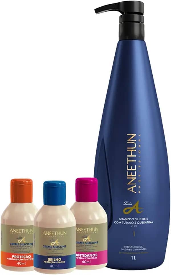 Shampoo Aneethun Linha A 1L – Limpeza Suave e Equilibrada – Para Todos os Tipos de Cabelo – Uso Diário Profissional