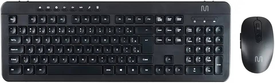 Kit Teclado e Mouse Sem Fio Multi (Multilaser) Recarregável Com Bateria 200mAh - TC250