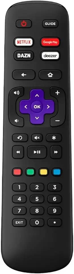 Controle Remoto Compatível Com Tv Roku Smart Led Aoc S5195 32S5195 32S5195/78 32S5195/78G 43S5195 43S5195/78 43S5195/78G Com Teclas Netflix Google Play DAZN Deezer