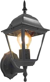 Arandela Colonial de Parede Alumínio Preto 4 Faces Externo