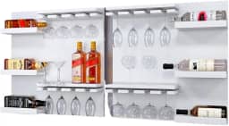 2 Adegas Vinho Barzinho Grande Decoração Mdf Bebidas(Branca)