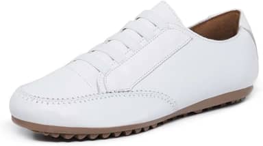 Tênis Feminino Casual Sapatenis Mocatênis de Couro Legítimo Branco Exclusivo Super Conforto