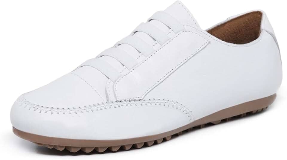Tênis Feminino Casual Sapatenis Mocatênis de Couro Legítimo Branco Exclusivo Super Conforto