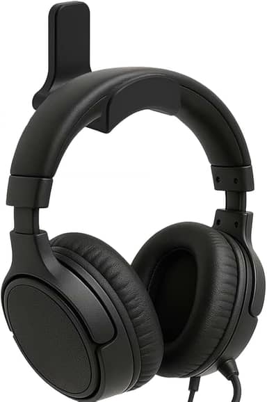 Suporte de Parede Universal para Headset, Preto, Fixação com Fita 3M ou Parafuso, Resistente até 5kg, Organizador para Fone Gamer