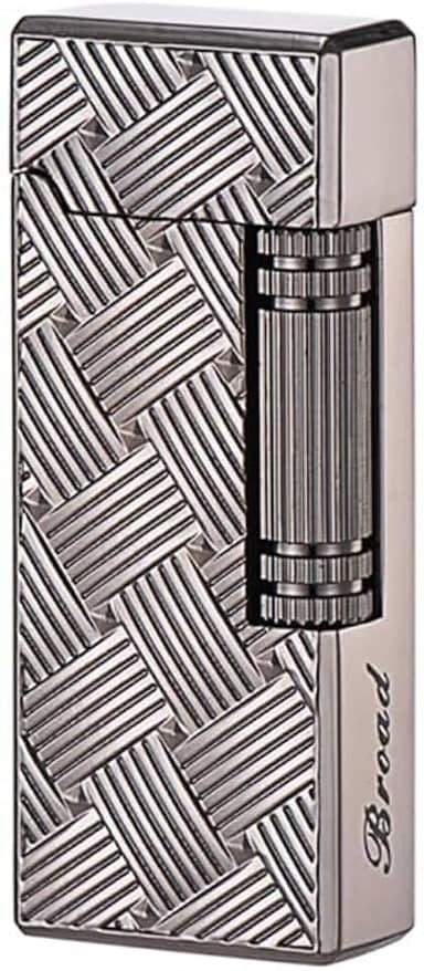 (Sem butano) Isqueiro de metal butano com pederneira, chama macia, design de dragão, acendedor de vela (teia preta)