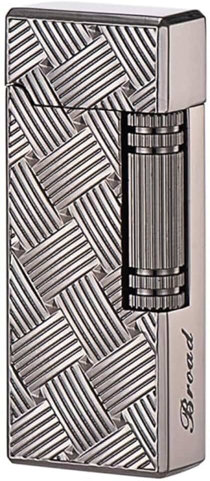 (Sem butano) Isqueiro de metal butano com pederneira, chama macia, design de dragão, acendedor de vela (teia preta)