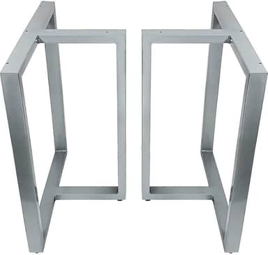 Base de Mesa de Jantar Kansas para Tampos de Vidro Pedra e Madeira até 200cm x 100cm - prata