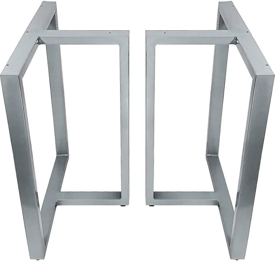 Base de Mesa de Jantar Kansas para Tampos de Vidro Pedra e Madeira até 200cm x 100cm - prata