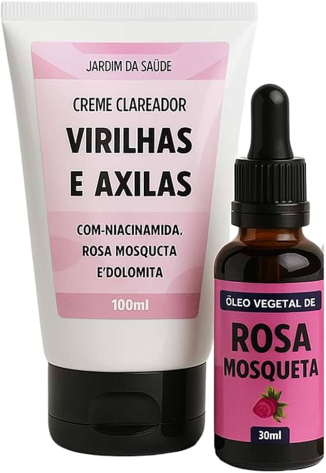 Creme Clareador de Virilhas e axila + óleo de Rosa Mosqueta 100% Puro 30ml