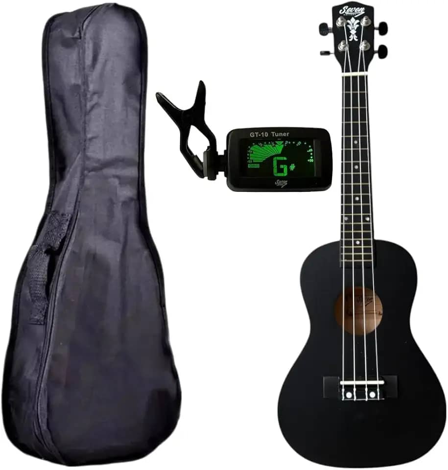 Ukulele Seven Soprano SUK-07 BK C/Capa e Afinador