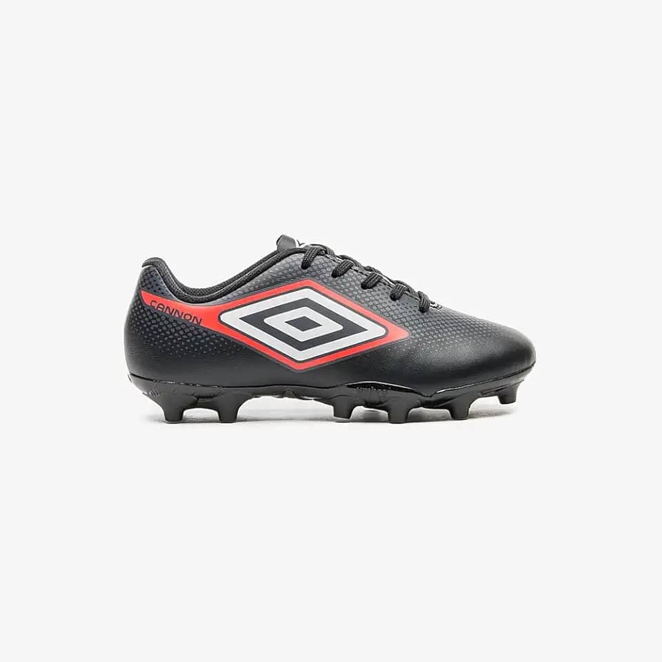 Chuteira Campo Umbro Cannon Jr,Preto/Vermelho/Branco,28
