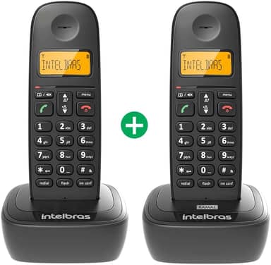 Kit Telefone Sem Fio Digital com Ramal Adicional TS 2512 Preto Intelbras