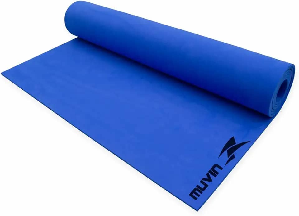 Tapete para Yoga em EVA Muvin Light - Tamanho 180cm x 50cm x 0,4cm - Indicado para iniciantes - Pilates, Estúdio Yoga, Ginástica e Treino (Azul)
