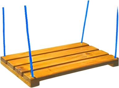 Balanço de Madeira Tratada para Adultos e Crianças, com Cordas Azuis, Certificado Inmetro