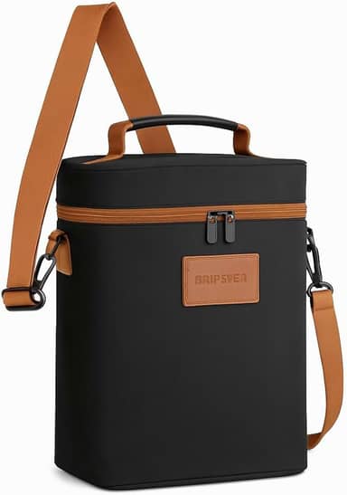 Bolsa Térmica De Transporte Impermeável Para Vinho Porta 2 Garrafas Com Alça De Ombro Preto Premium Wine Bag