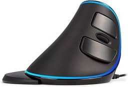 DeLUX Mouse ergonômico com fio com 7200DPI, mouse vertical grande com 6 botões programáveis, luz LED azul, software de bordo e descanso de mão removível para computador PC laptop (M618PU-Preto)