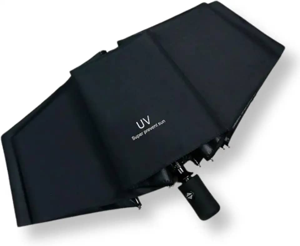 Guarda-Chuva UV Automático 8 Varetas, Proteção Solar UPF 50+, Sistema Anti-vento, Blackout