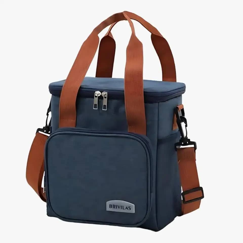 Bolsa Térmica Para Marmita Lancheira Escolar Trabalho Academia Fitness Masculina Feminina Com Alça Ajustável 12L (Azul)