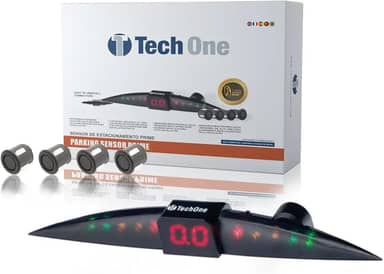 Sensor De Estacionamento Tech One Prime Preto Fosco 4 Pontos