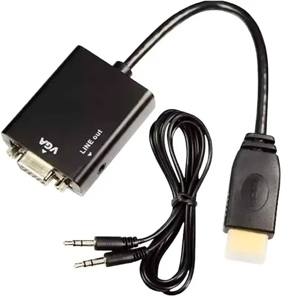 Cabo Adaptador Conversor HDMI para VGA com Saída P2 de áudio