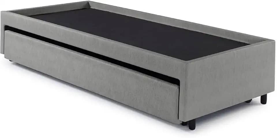 Bicama Box para Dois Colchões Solteiro Courino Cinza