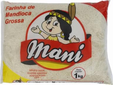 Farinha de Mandioca Grossa Crua 1Kg Mani