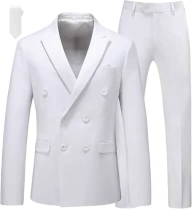 Blazer masculino de 2 peças com botões duplos e calça para smoking e calça para casamento, formatura, baile