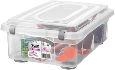 Sanremo - Caixa Organizadora Plástica de 28,2 Litros e Tampa com Travas, Linha Top Stock