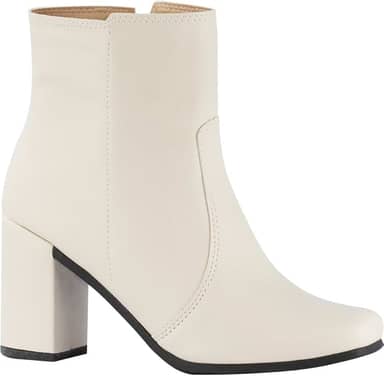 Coturno Salto Alto Grosso Confortável Bota Cano Curto Zíper