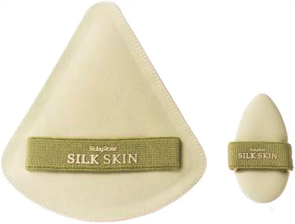 Kit Esponjas Maquiagem Ruby Rose Toque Macio Uso Seco e Úmido e Formato Anatômico Tamanho P e M