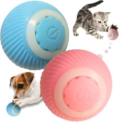 Bolinha Interativa Inteligente Pet Elétrica Recarregável USB para Gatos e Cães | Brinquedo com LED Silencioso, Movimento Automático 360° Antiestresse | Silicone Seguro e Resistente Cores Sortidas