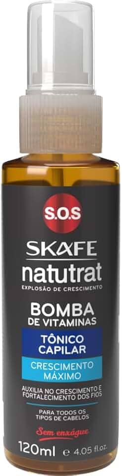 Tônico Capilar Crescimento Máx Natutrat S.O.S Bomba de Vitaminas 120ml, SKAFE