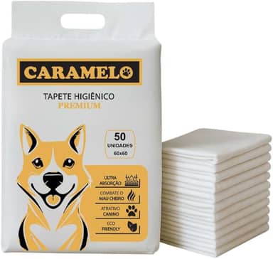 Tapete Higiênico Pet Caramelo 60x60 – 50 Unidades | Ultra Absorvente, Antiodor, Vedação Total | Para Cães Filhotes e Adultos