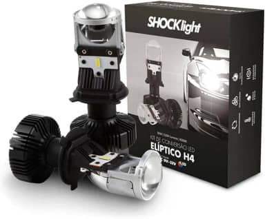 Kit Led H4 Mini Projetor Canhão Eliptico Shocklight Carro