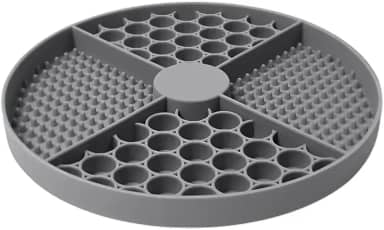 Tapete Lamber/Comedouro de Silicone Pet Life NT-13 para Cães/Gatos, 4 Seções, Alimentação Lenta, Design Prático, Cor Cinza