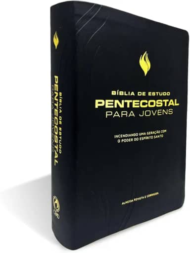 Bíblia de estudo pentecostal para jovens - Média preta