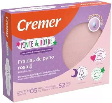Cremer Fralda Pinteborde Rs 70Cmx70Cm Cremer Cx 12Pc/05Un