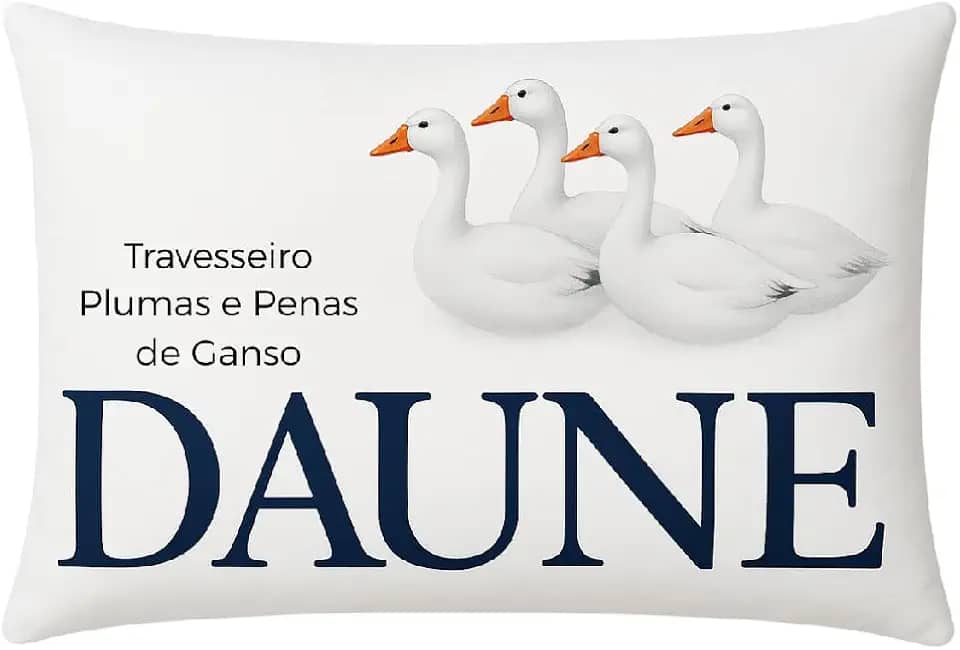 Travesseiro Daune 20% Plumas 80% Penas 200 Fios 50x70cm Premium