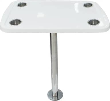 Mesa Náutica Fibra 45 X 65 Cm C/Haste Inox Lancha Barco