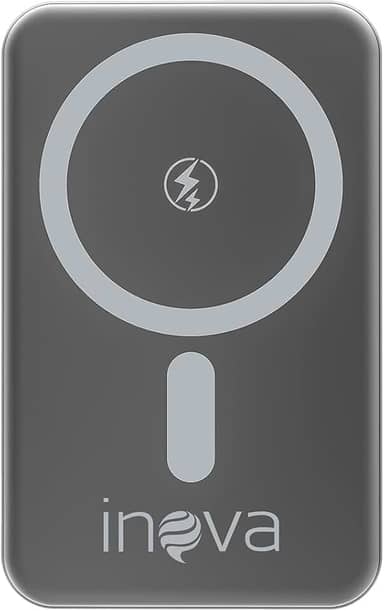 Power Bank 10000mAh com Caregamento por inducǎo, Carregador Sem Fio Portátil Magnético com Cabo Tipo-C 20W PD Carregamento Rápido, Compativel com Celulares ioS e Android (Cinza, Amperes Horas, 10000)