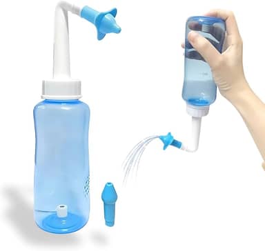 Kit de Lavagem Nasal Premium Garrafa de Irrigação Nasal 300 ml para Adultos e Crianças, Limpador de Nariz Sinusal para Rinite, Livre de BPA