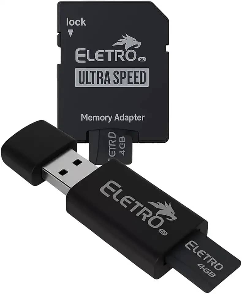 Cartão de Memória 8GB Pen Drive 3 em 1 Classe 10 Alta Velocidade Leitura Gravação Compatível Celular Tablet PC Câmera Versátil Compacto Transferência Rápida - 8GB