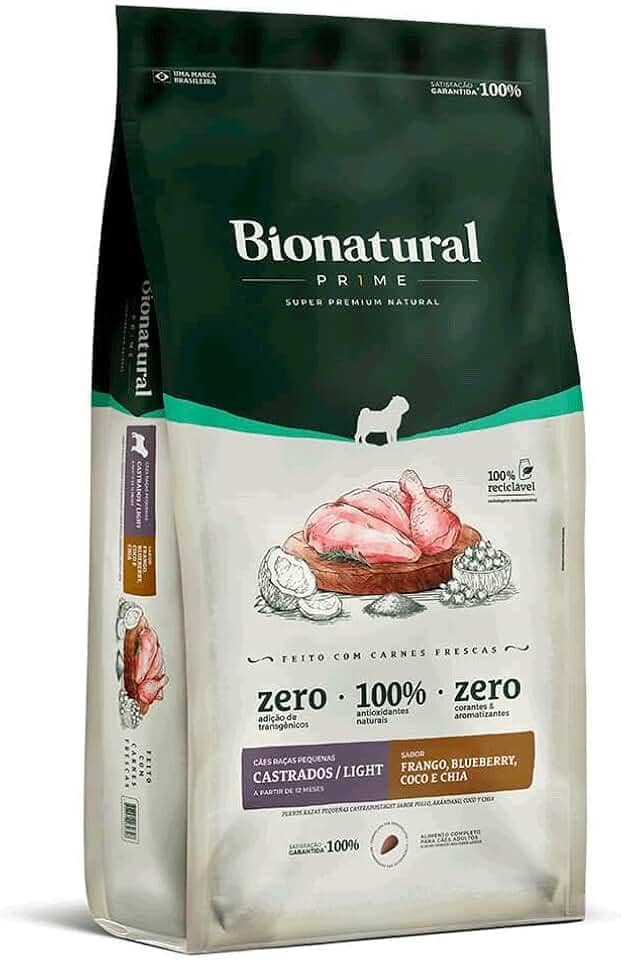 Bionatural Prime - Frango Cães De Raças Peq. Castrados ou Light 10,1kg