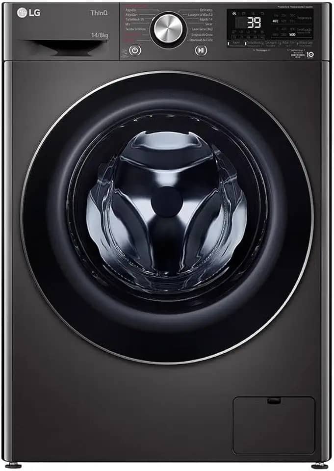 Lava e Seca Smart LG VC2 CV9014BC2 14Kg Aço Escovado Preto com Inteligência Artificial AIDD 127V