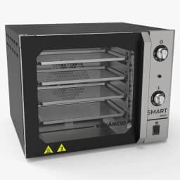 Forno Industrial Elétrico Convector Venâncio Smart Basic 4 Esteiras Galvanizado Preto 127V FCSB4E