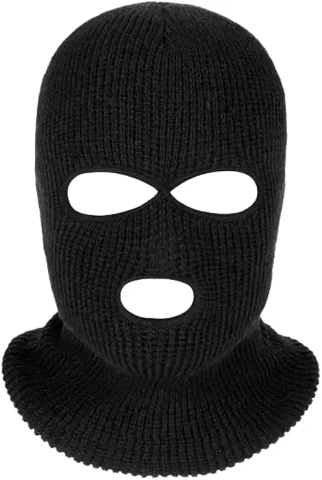 Capuz Ninja Balaclava Preta 3 Furos, para Motoqueiros, Ciclistas