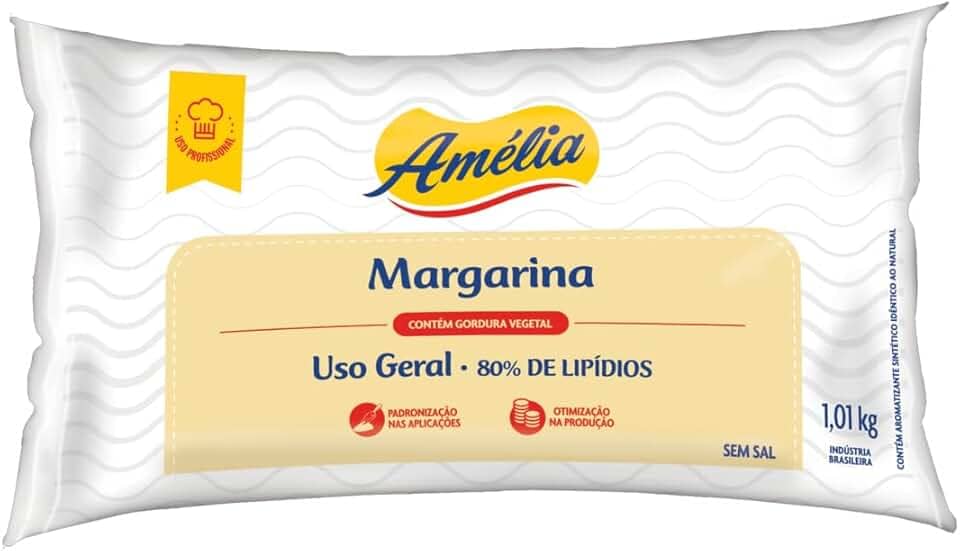 Margarina Uso Geral 80% sem Sal Amélia 1,01Kg