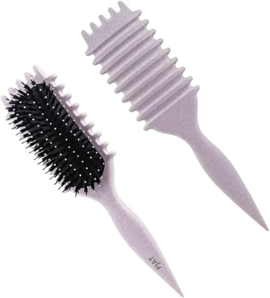 Escova Inovadora para Fitagem e Definição de Cachos – Para Cabelos Cacheados Ondulados e Crespos – PJAT (Lilás)