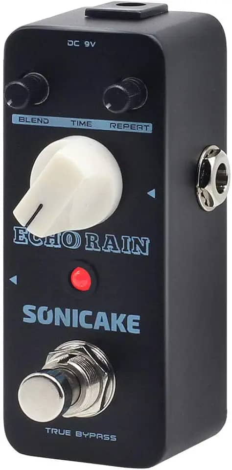 SONICAKE Pedal de Delay Estilo Analógico Pedal de Delay para Guitarra Pedal de Delay para Guitarra Híbrido Digital Echo Rain Pedal de Efeitos de Delay para Guitarra True Bypass